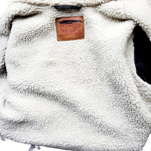 levi's Trucker Fit Sherpa Denim Jean Jacket. Size M - Picture 3 of 6